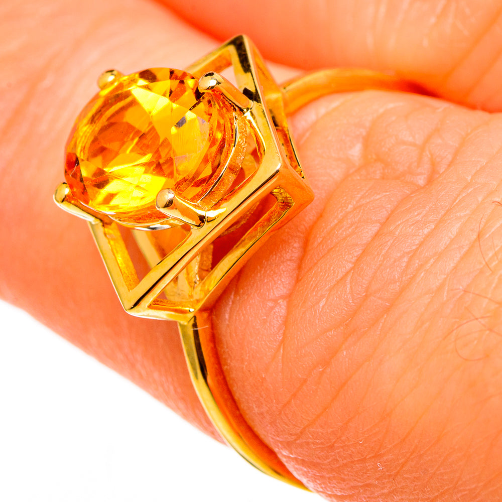 Citrine Rings handcrafted by Anasilvercos - RING100526