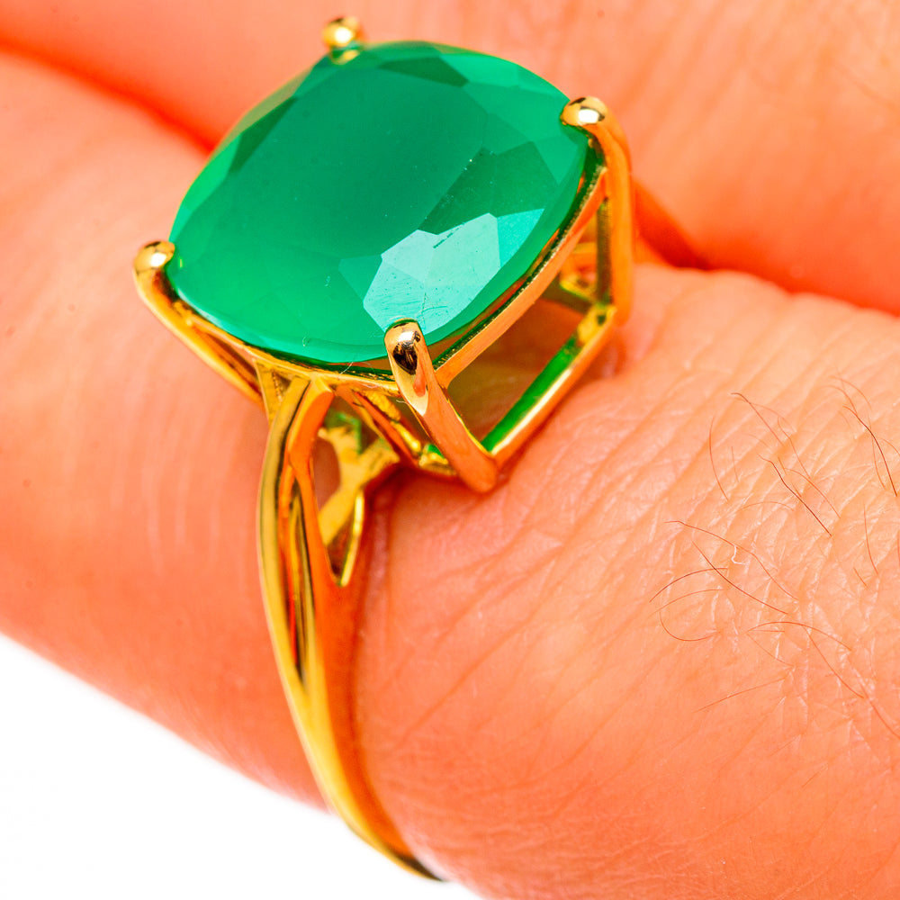 Green Onyx Rings handcrafted by Anasilvercos - RING100541