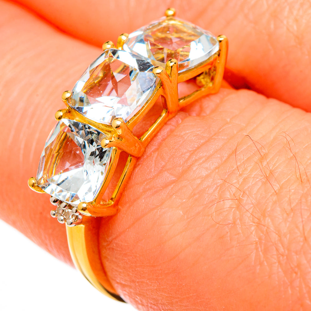 Aquamarine Rings handcrafted by Anasilvercos - RING100543