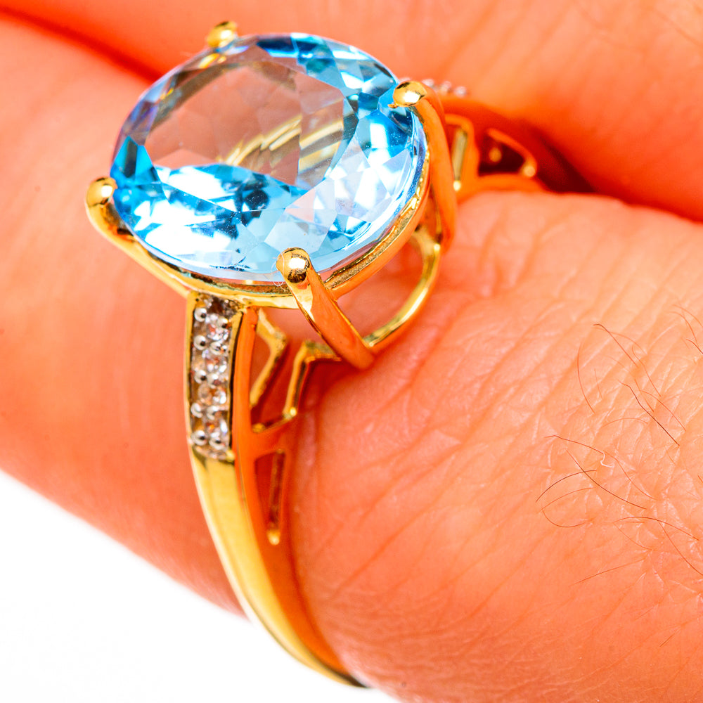 Blue Topaz Rings handcrafted by Anasilvercos - RING100545