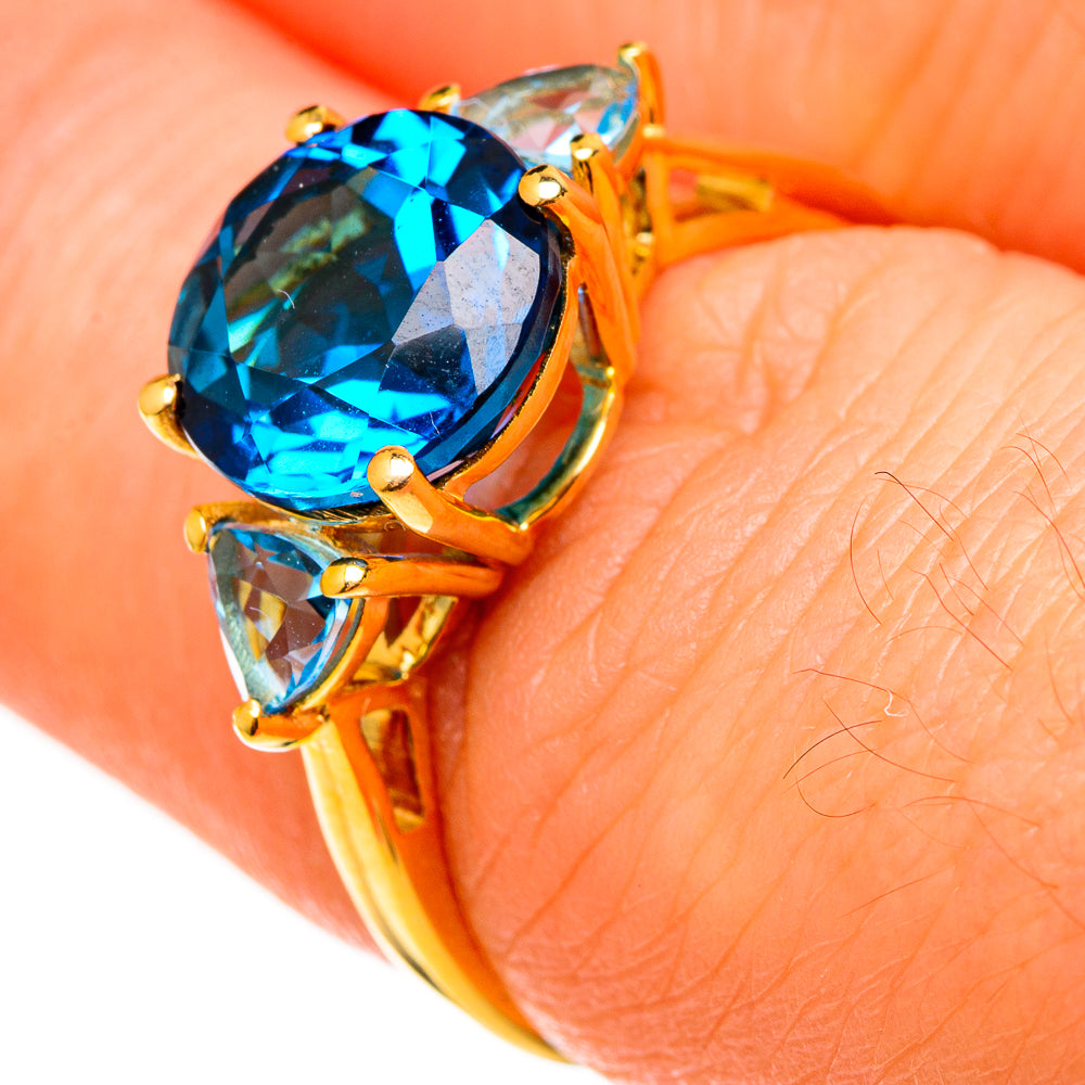 London Blue Topaz Rings handcrafted by Anasilvercos - RING100548