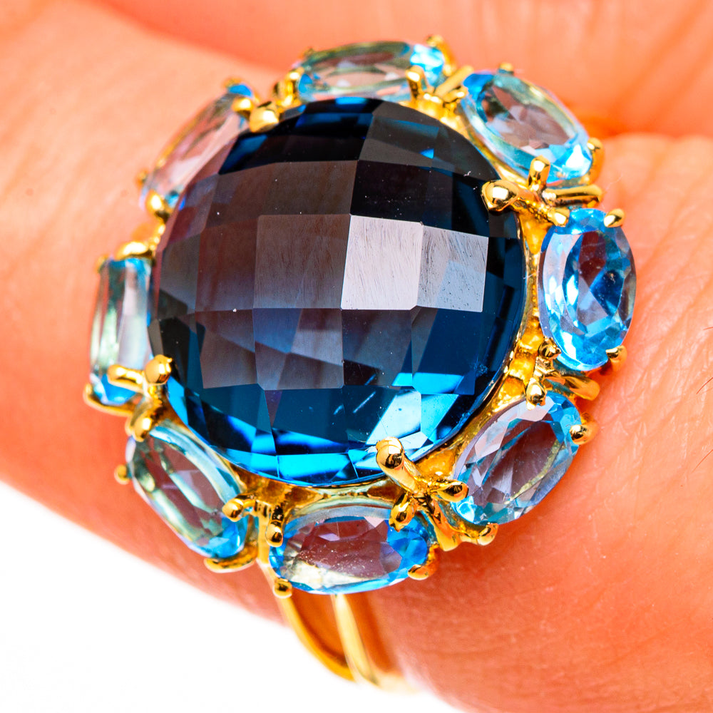 London Blue Topaz Rings handcrafted by Anasilvercos - RING100569