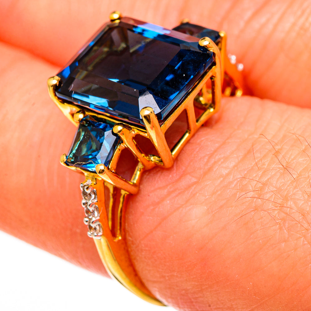 London Blue Topaz Rings handcrafted by Anasilvercos - RING100570