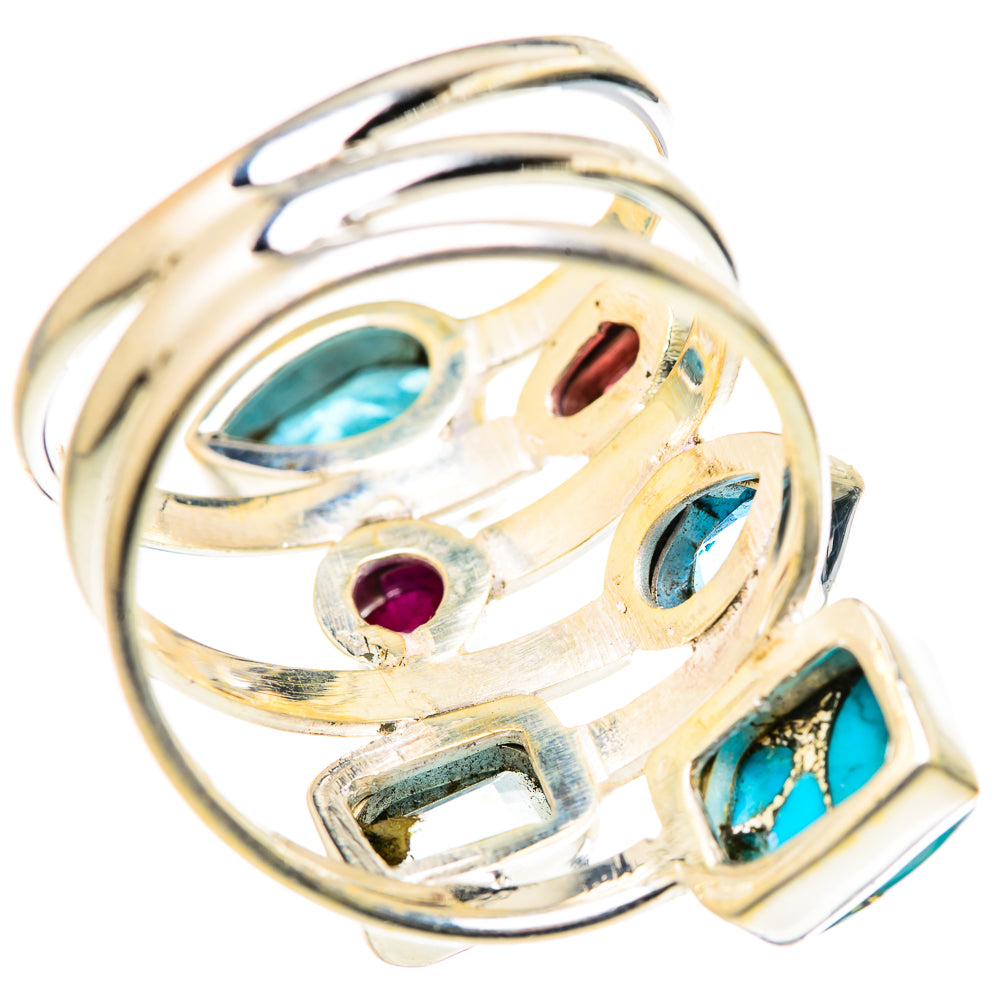 Blue Copper Composite Turquoise Rings handcrafted by Anasilvercos - RING127804 - Photo 3