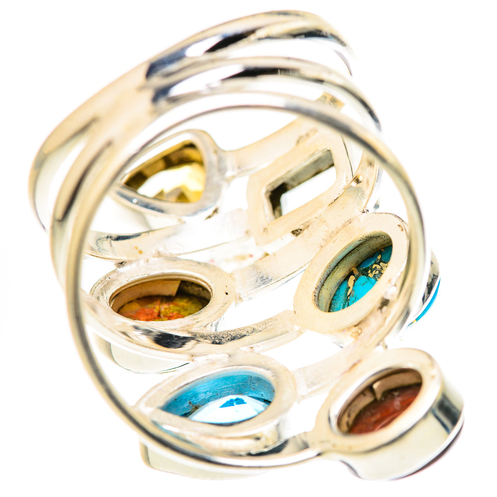 Blue Copper Composite Turquoise Rings handcrafted by Anasilvercos - RING127805 - Photo 3