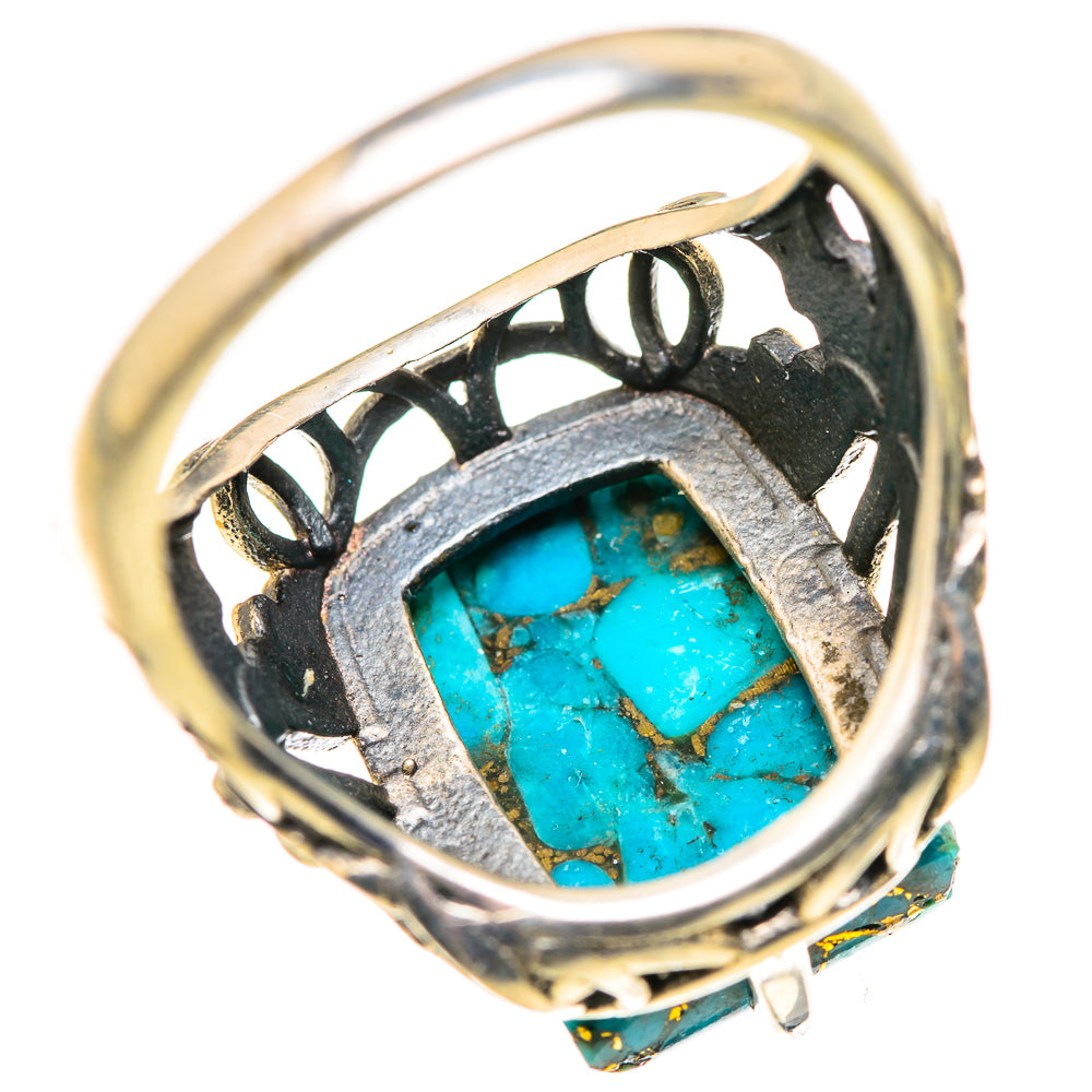Blue Copper Composite Turquoise Rings handcrafted by Anasilvercos - RING127865 - Photo 3