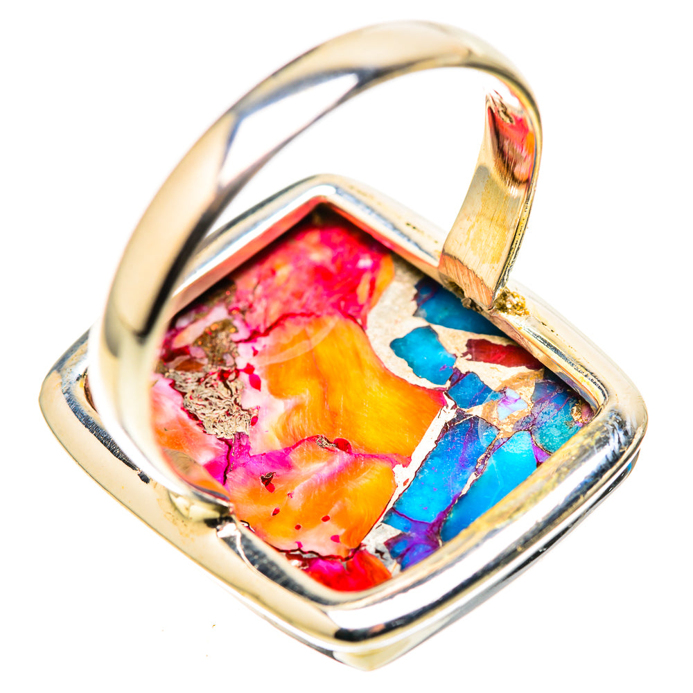 Kingman Pink Dahlia Turquoise Rings handcrafted by Anasilvercos - RING128872 - Photo 3