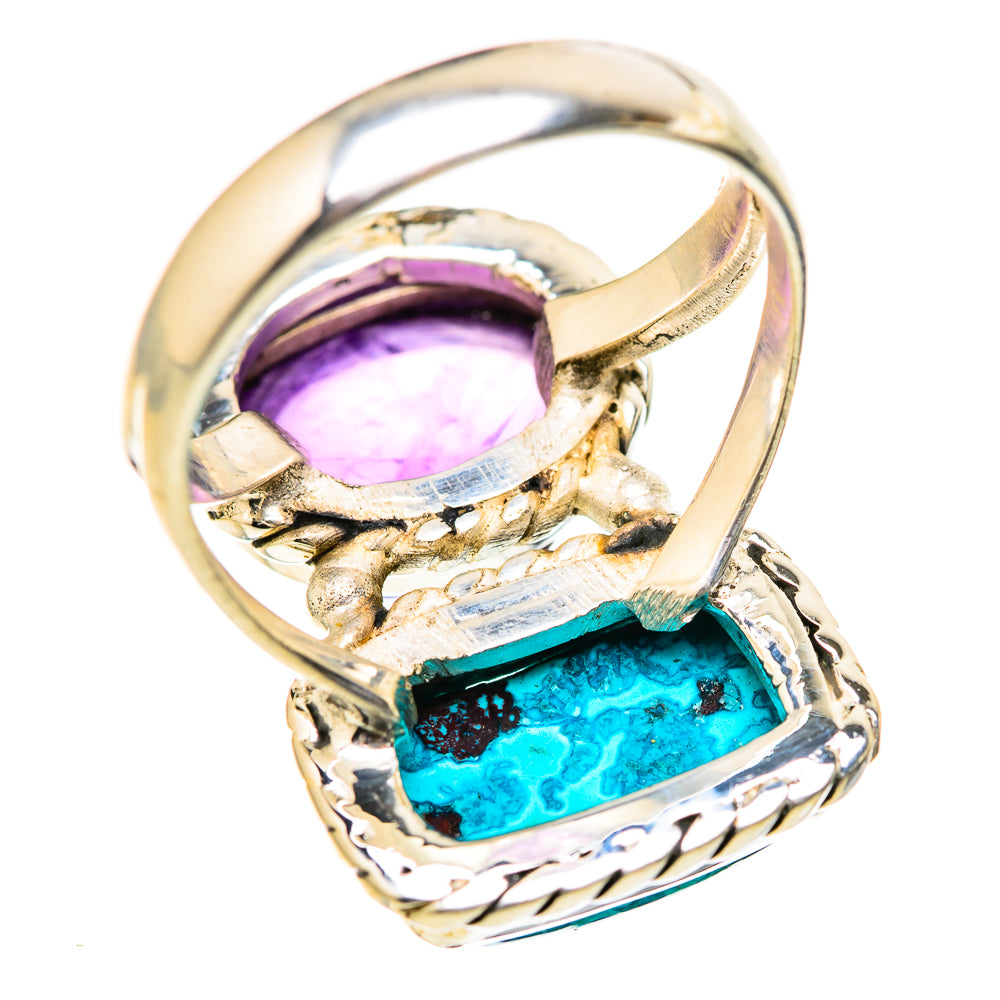 Chrysocolla, Amethyst Rings handcrafted by Anasilvercos - RING129037 - Photo 3