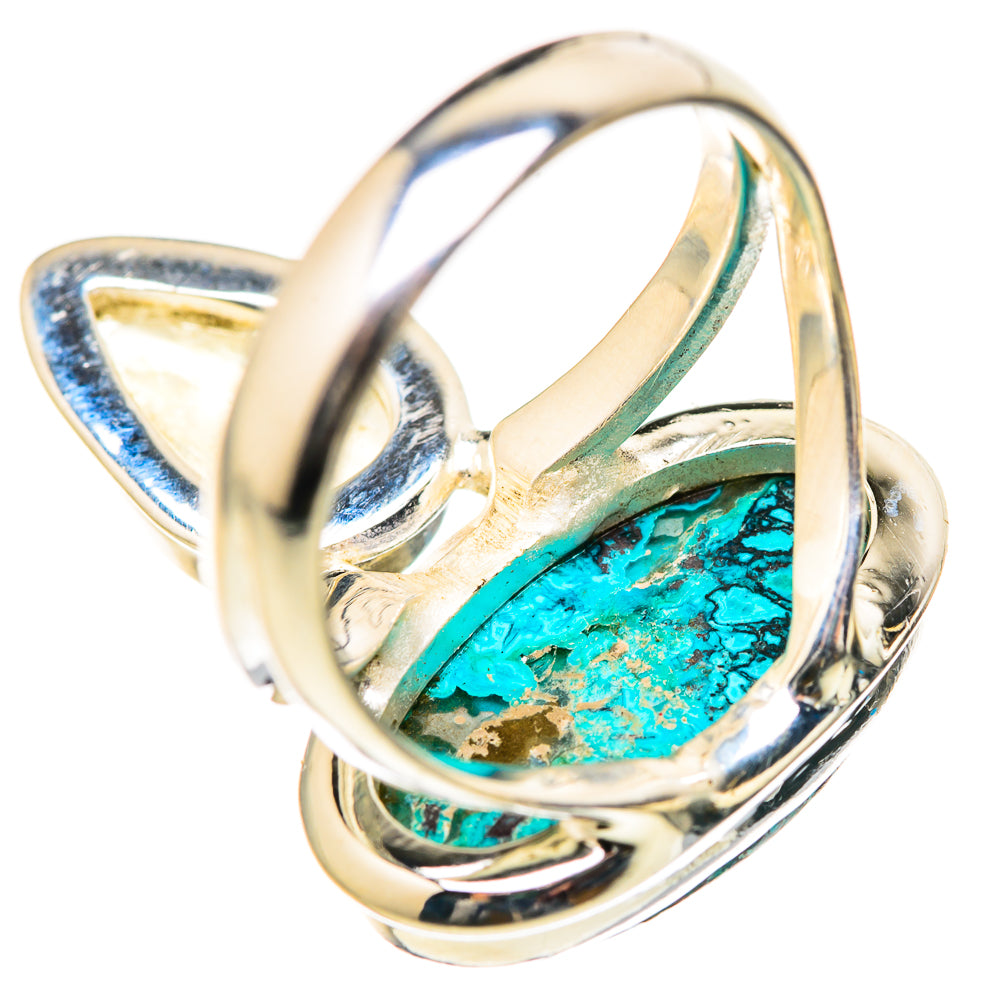 Chrysocolla, Rainbow Moonstone Rings handcrafted by Anasilvercos - RING129133 - Photo 3