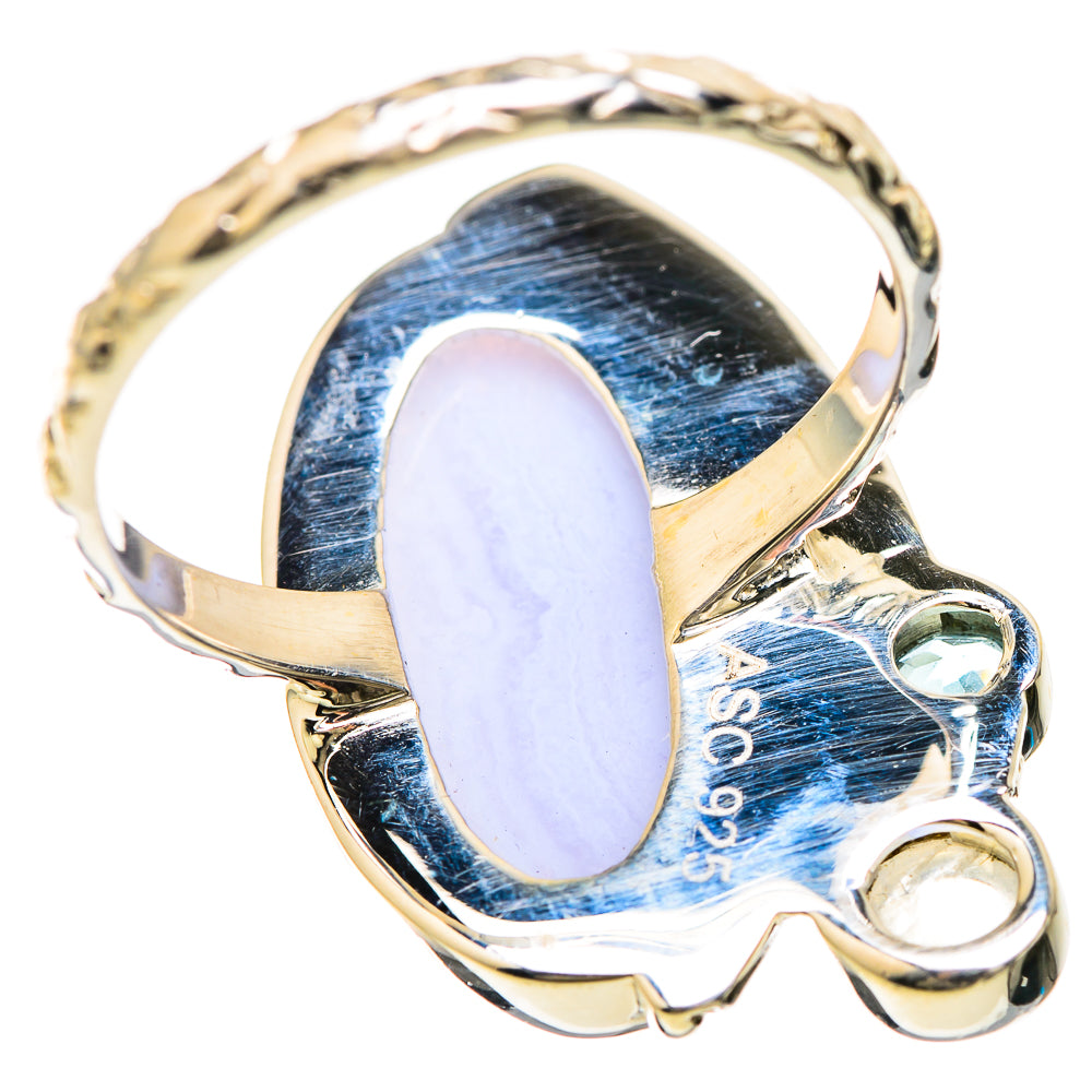 Blue Lace Agate Rings handcrafted by Anasilvercos - RING129195 - Photo 3