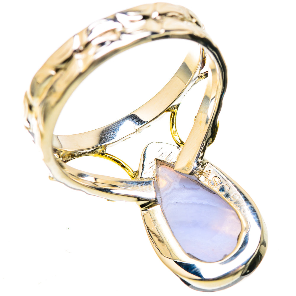Blue Lace Agate Rings handcrafted by Anasilvercos - RING129210 - Photo 3