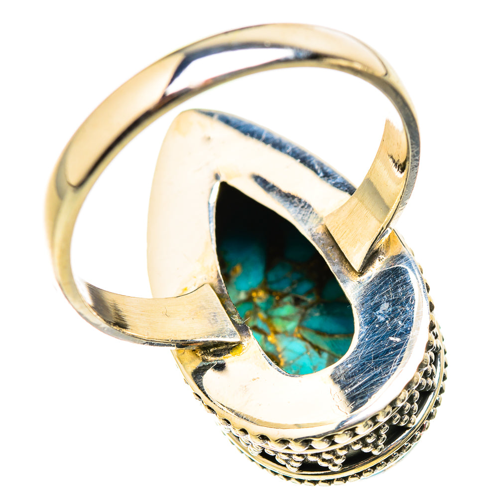 Blue Copper Composite Turquoise Rings handcrafted by Anasilvercos - RING129313 - Photo 3
