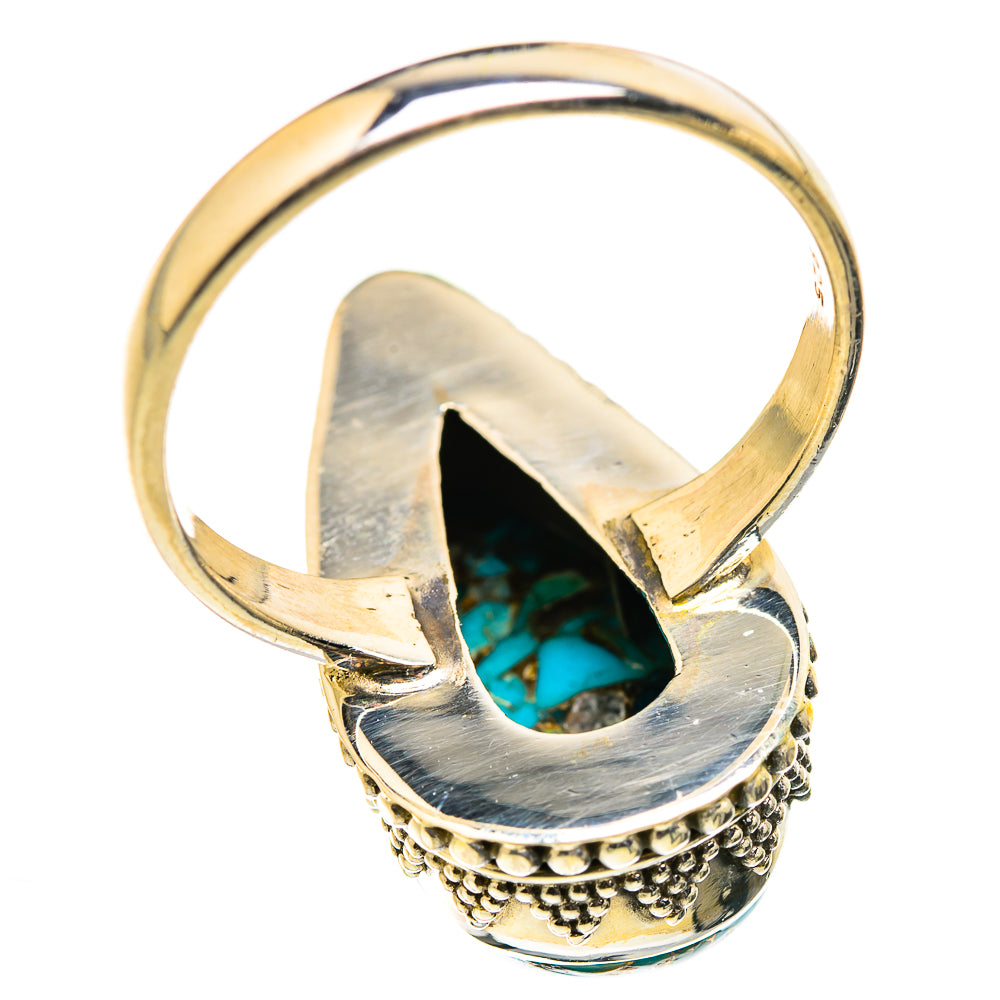 Blue Copper Composite Turquoise Rings handcrafted by Anasilvercos - RING129447 - Photo 3