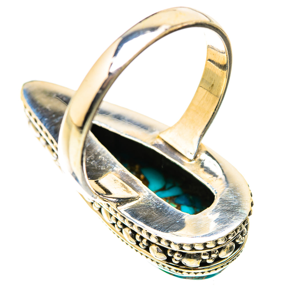Blue Copper Composite Turquoise Rings handcrafted by Anasilvercos - RING129492 - Photo 3