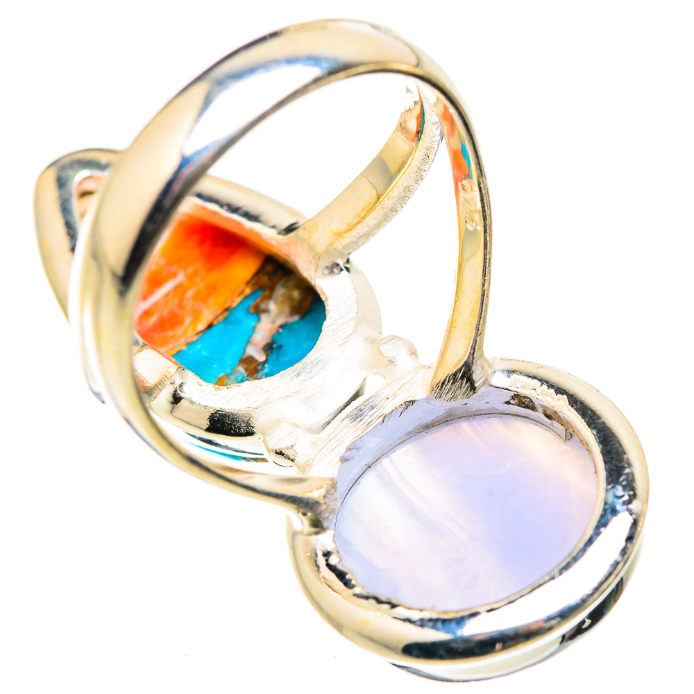 Blue Lace Agate Rings handcrafted by Anasilvercos - RING129502 - Photo 3