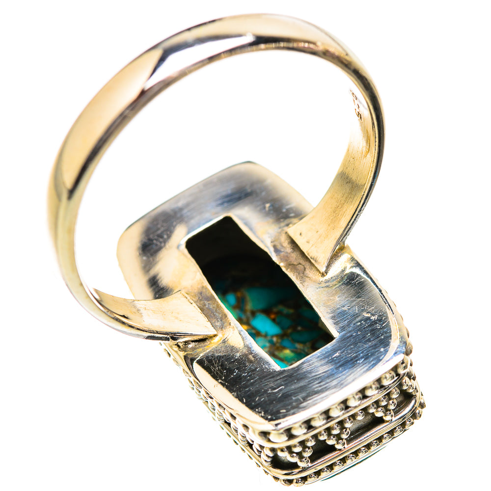 Blue Copper Composite Turquoise Rings handcrafted by Anasilvercos - RING129536 - Photo 3