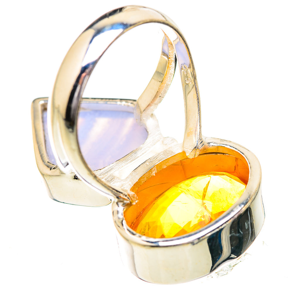 Blue Lace Agate Rings handcrafted by Anasilvercos - RING129666 - Photo 3