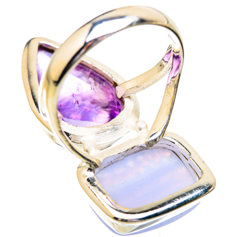 Blue Lace Agate Rings handcrafted by Anasilvercos - RING129674 - Photo 3