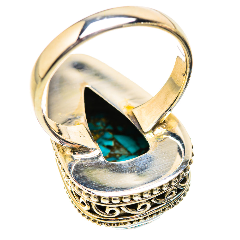 Blue Copper Composite Turquoise Rings handcrafted by Anasilvercos - RING129683 - Photo 3