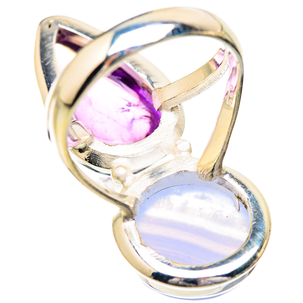 Blue Lace Agate Rings handcrafted by Anasilvercos - RING129692 - Photo 3