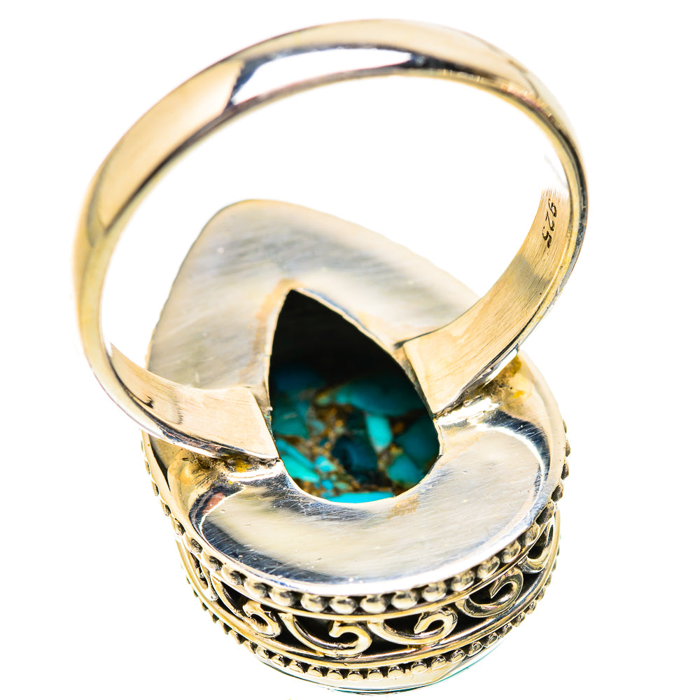Blue Copper Composite Turquoise Rings handcrafted by Anasilvercos - RING129707 - Photo 3