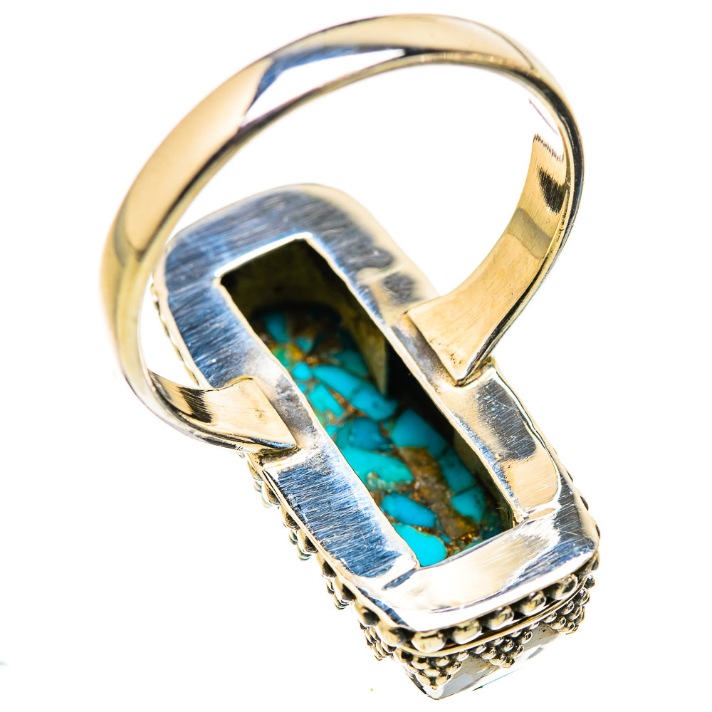 Blue Copper Composite Turquoise Rings handcrafted by Anasilvercos - RING129758 - Photo 3