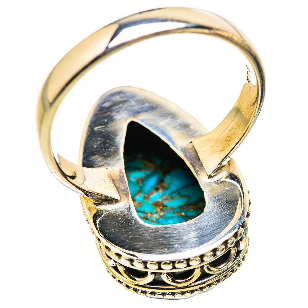 Blue Copper Composite Turquoise Rings handcrafted by Anasilvercos - RING129808 - Photo 3