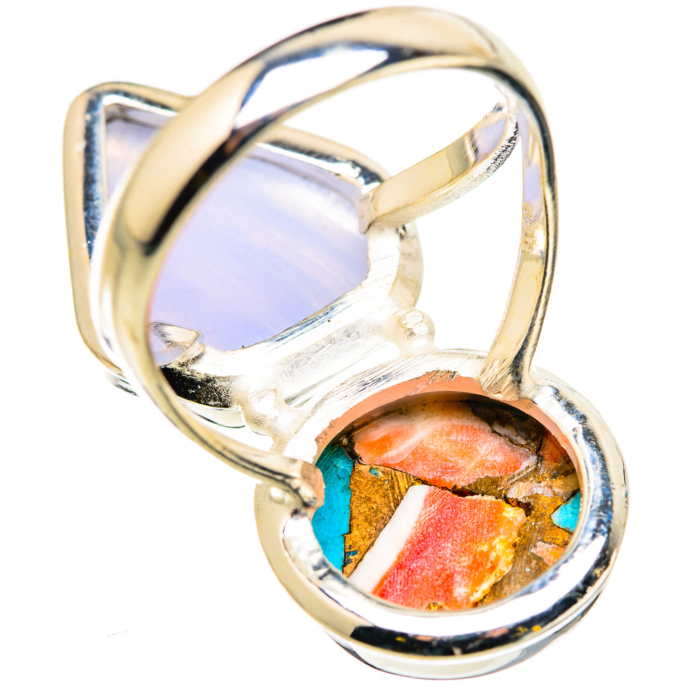 Blue Lace Agate Rings handcrafted by Anasilvercos - RING129895 - Photo 3