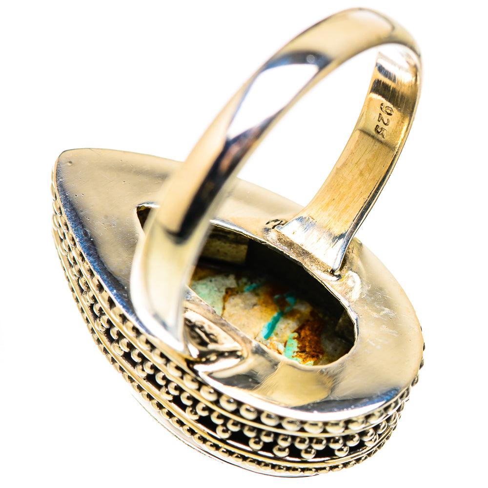 Blue Copper Composite Turquoise Rings handcrafted by Anasilvercos - RING129896 - Photo 3