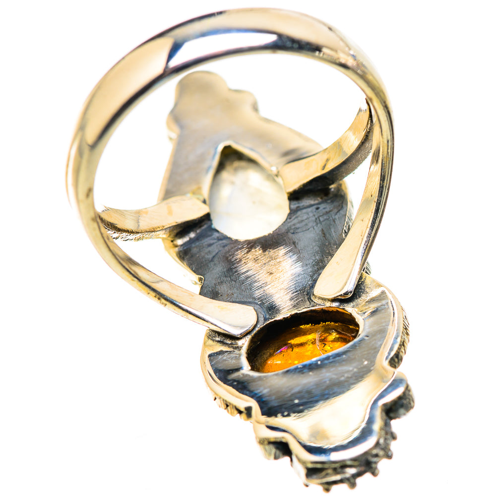 Rainbow Moonstone Rings handcrafted by Anasilvercos - RING130050 - Photo 3