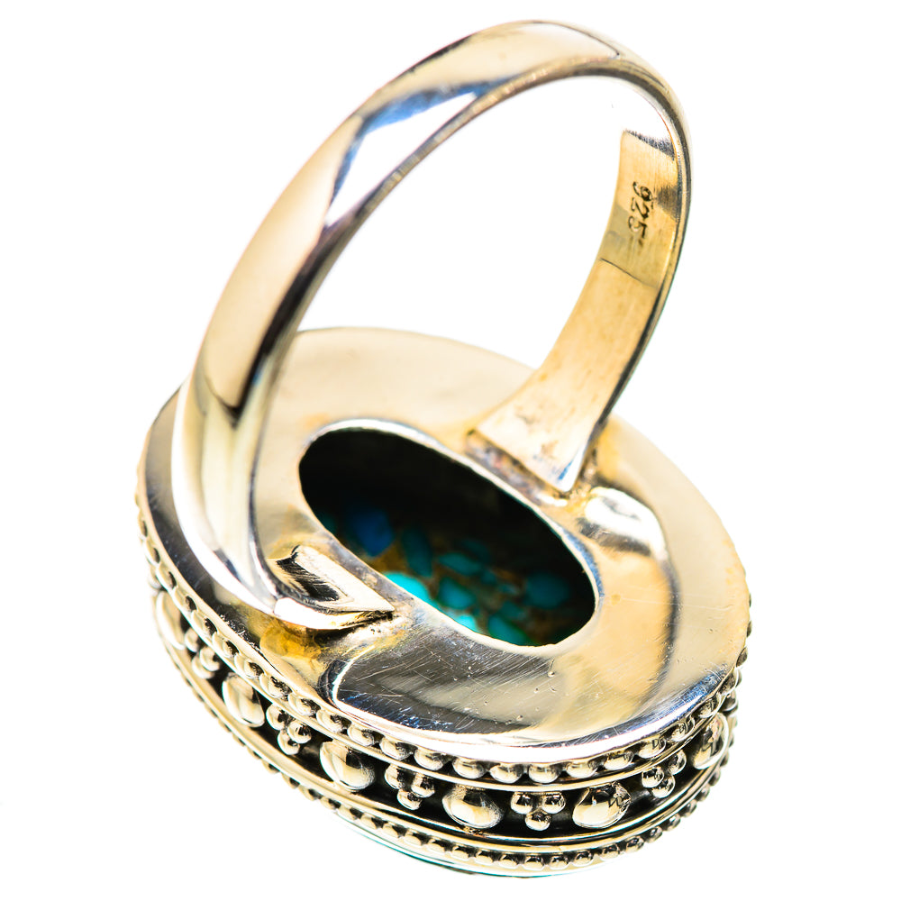 Blue Copper Composite Turquoise Rings handcrafted by Anasilvercos - RING130070 - Photo 3