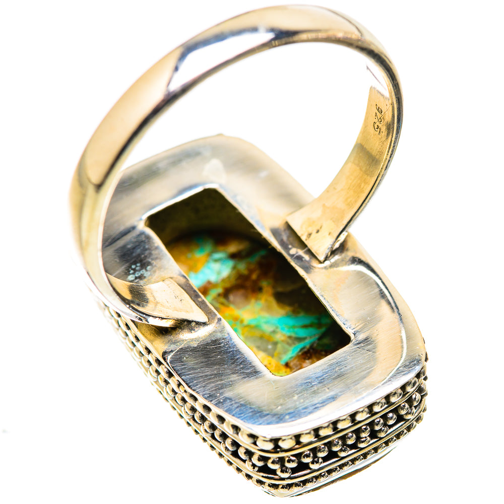 Blue Copper Composite Turquoise Rings handcrafted by Anasilvercos - RING130095 - Photo 3