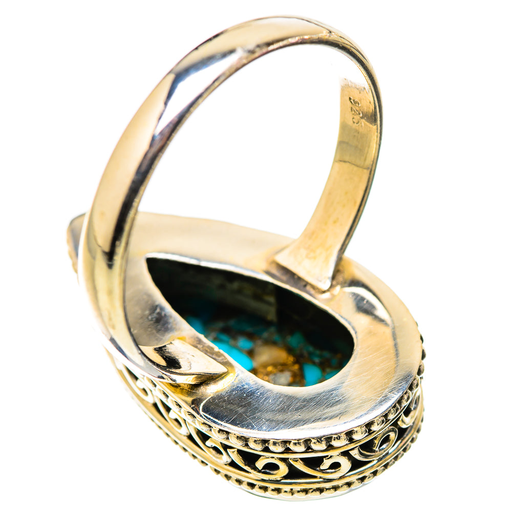 Blue Copper Composite Turquoise Rings handcrafted by Anasilvercos - RING130275 - Photo 3