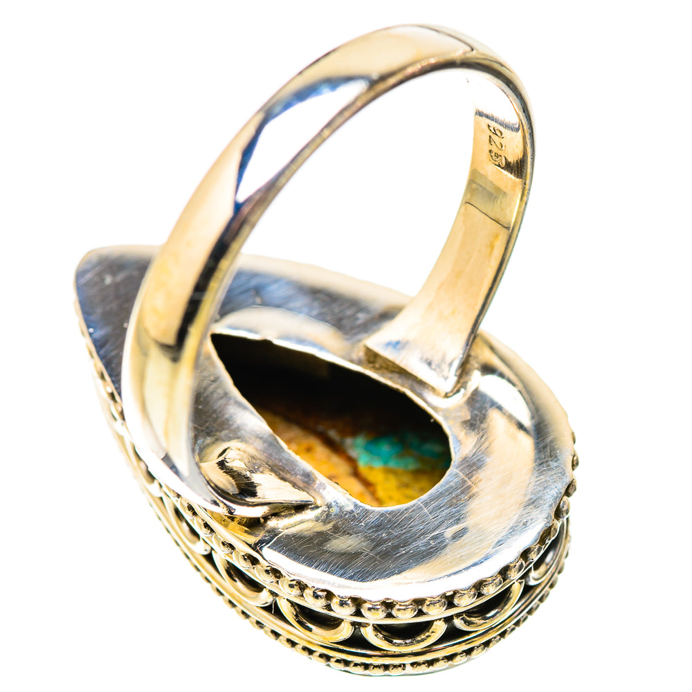 Blue Copper Composite Turquoise Rings handcrafted by Anasilvercos - RING130297 - Photo 3