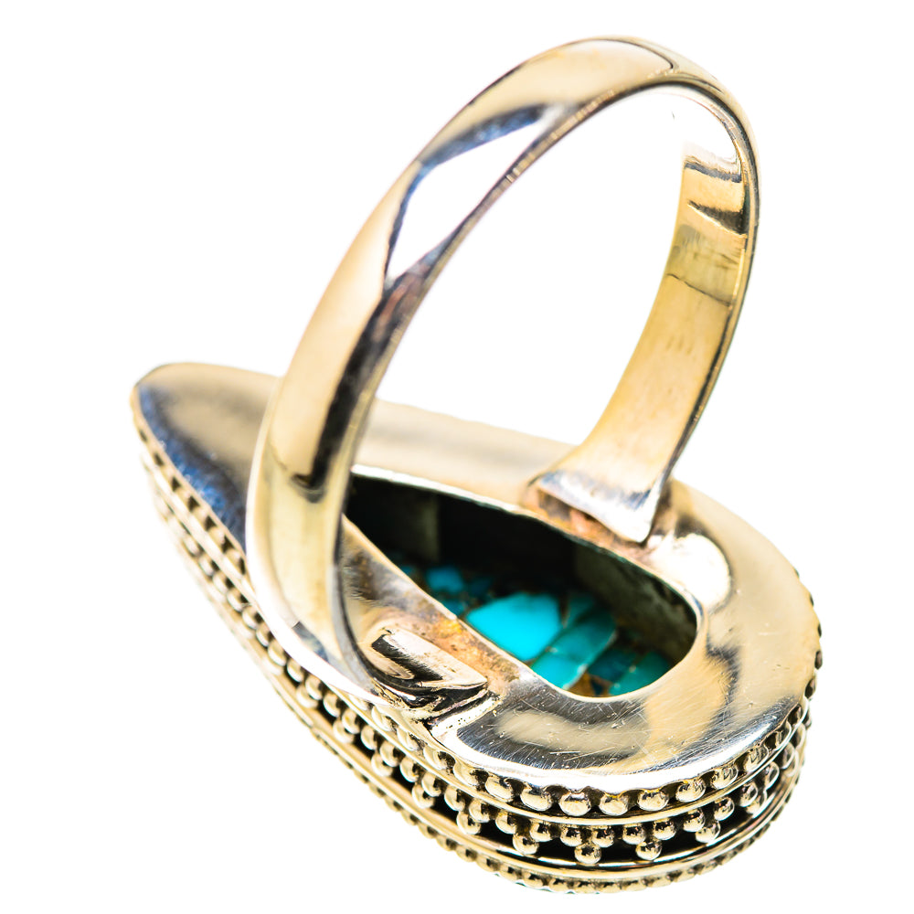 Blue Copper Composite Turquoise Rings handcrafted by Anasilvercos - RING130300 - Photo 3