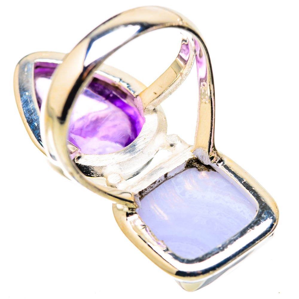 Blue Lace Agate Rings handcrafted by Anasilvercos - RING130312 - Photo 3