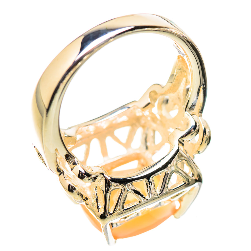 Peach Moonstone Rings handcrafted by Anasilvercos - RING130456 - Photo 3