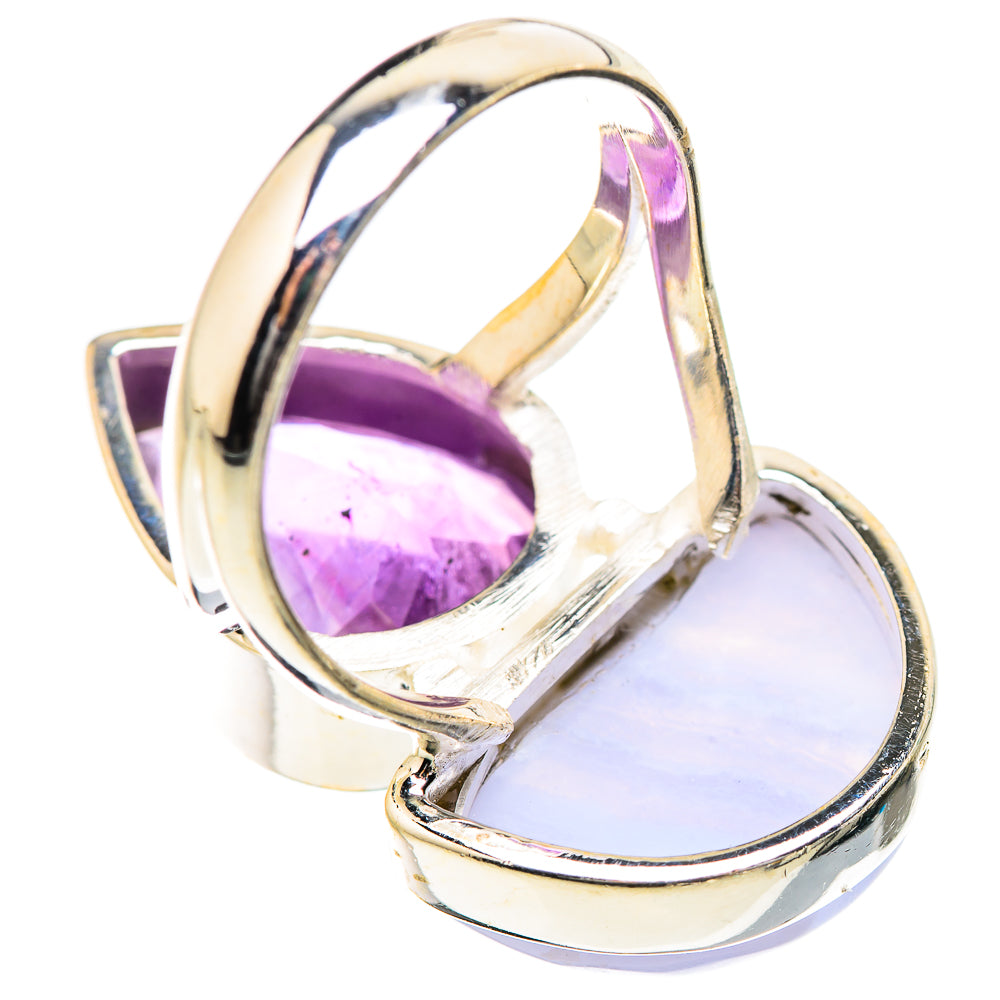 Blue Lace Agate Rings handcrafted by Anasilvercos - RING130515 - Photo 3