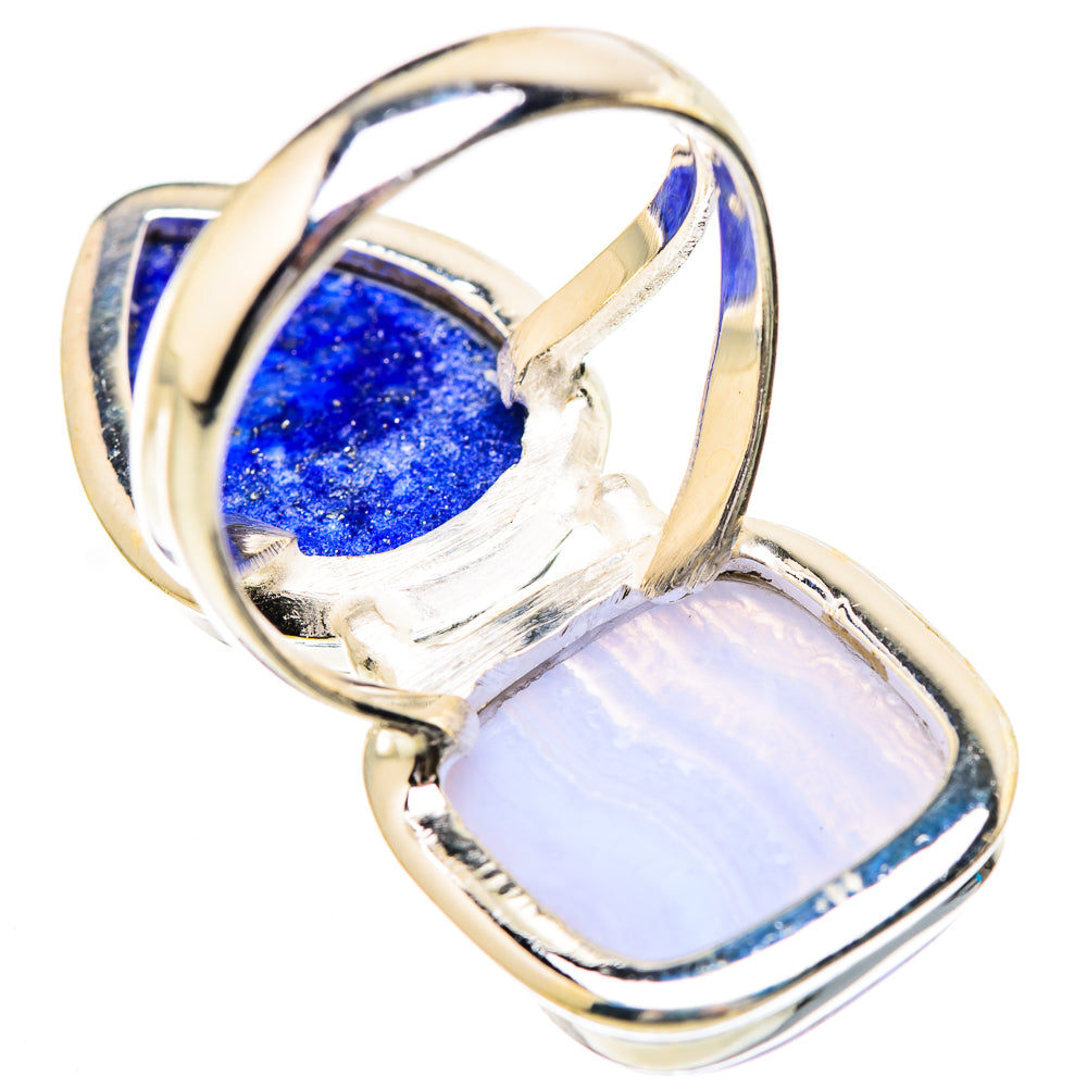 Blue Lace Agate Rings handcrafted by Anasilvercos - RING130769 - Photo 3