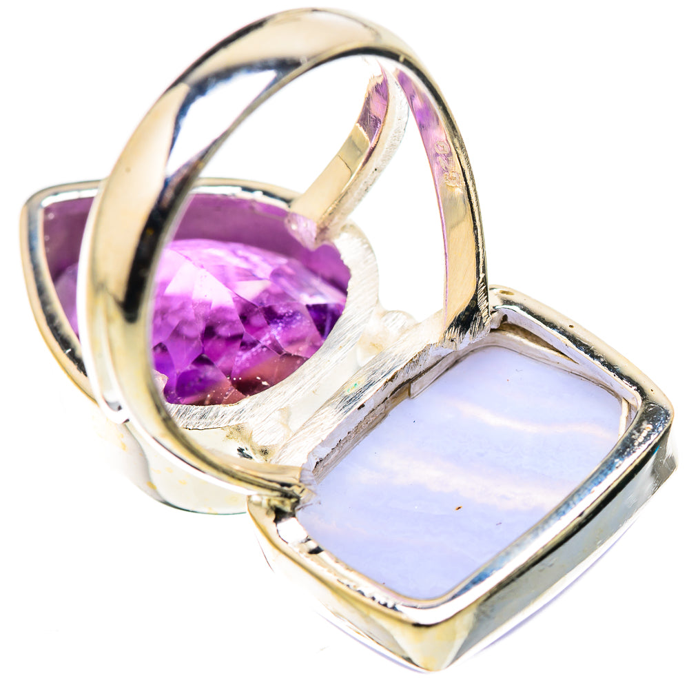 Blue Lace Agate Rings handcrafted by Anasilvercos - RING131093 - Photo 3