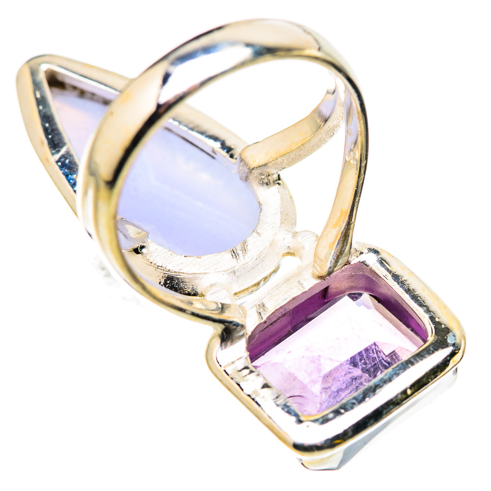 Blue Lace Agate Rings handcrafted by Anasilvercos - RING131105 - Photo 3