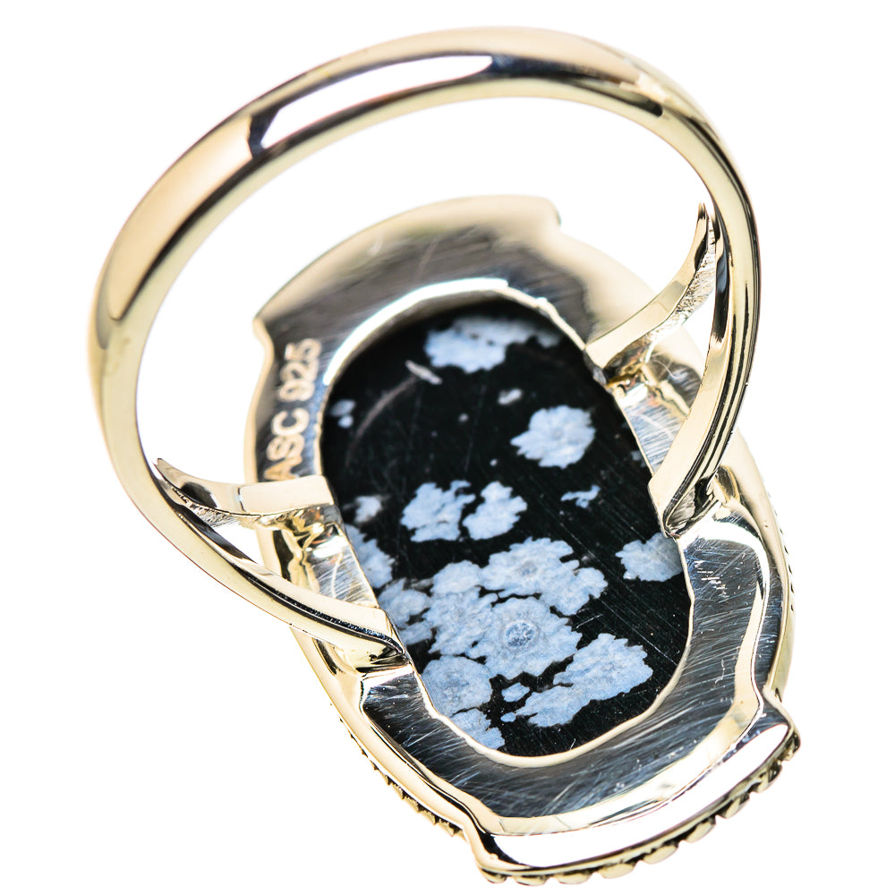 Snowflake Obsidian Rings handcrafted by Anasilvercos - RING131203 - Photo 3