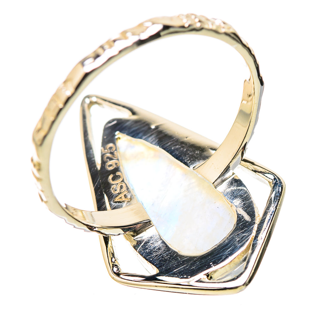 Rainbow Moonstone Rings handcrafted by Anasilvercos - RING131235 - Photo 3