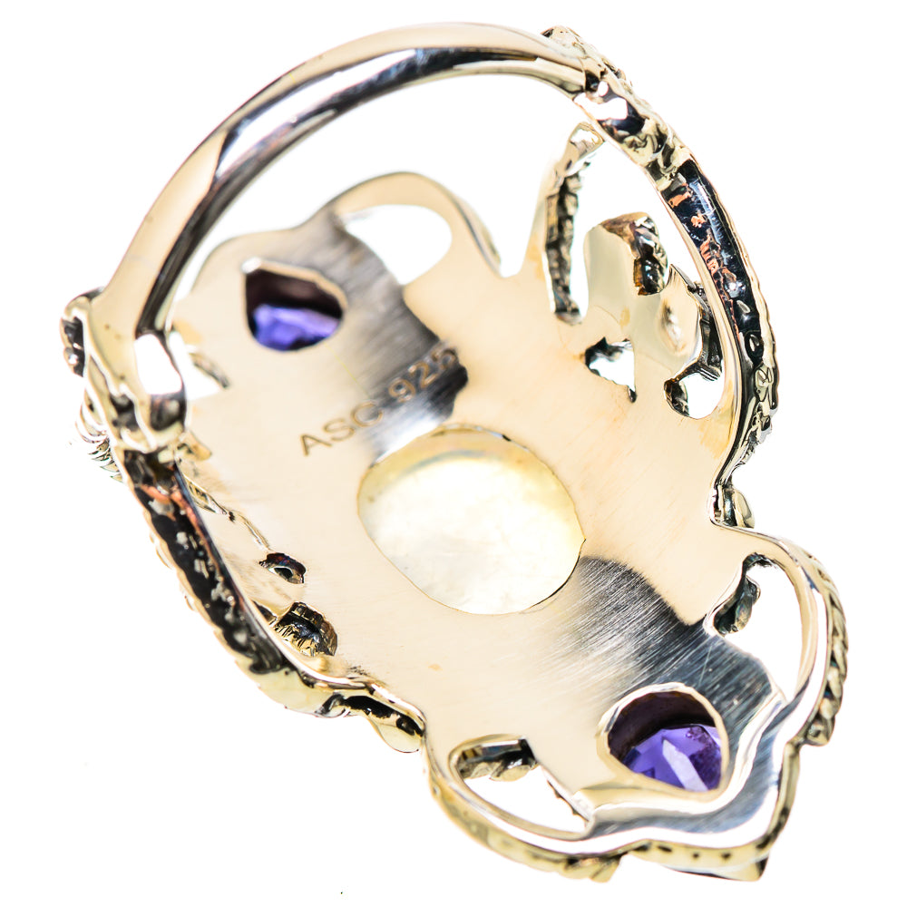 Rainbow Moonstone Rings handcrafted by Anasilvercos - RING131263 - Photo 3