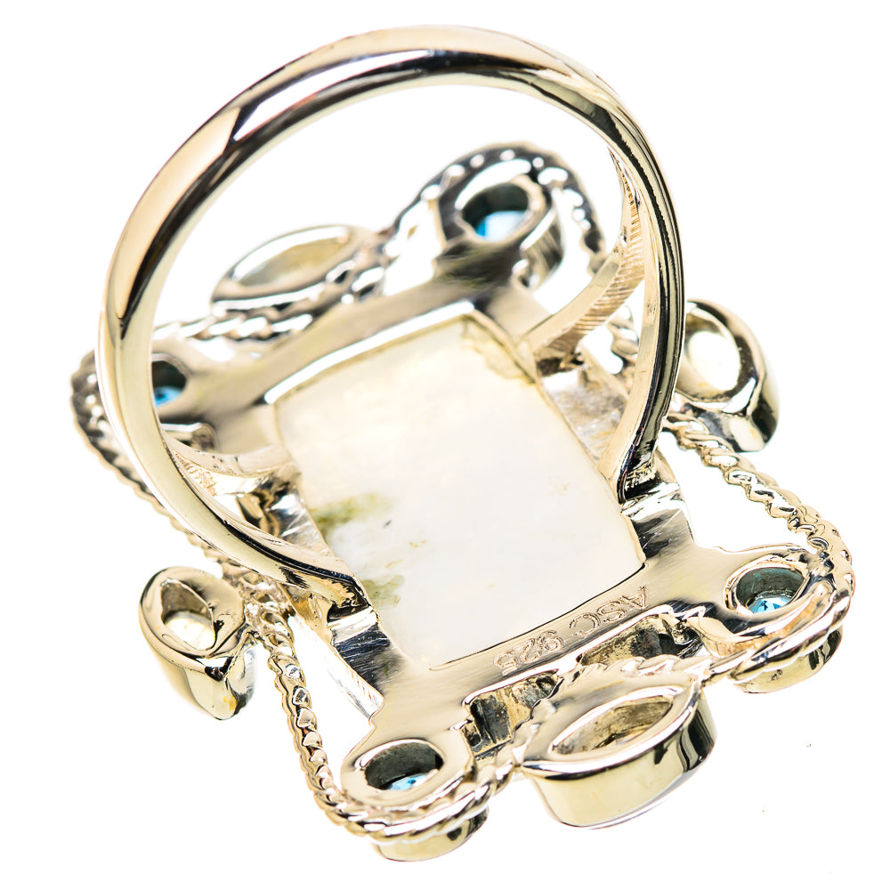 Rainbow Moonstone Rings handcrafted by Anasilvercos - RING131285 - Photo 3
