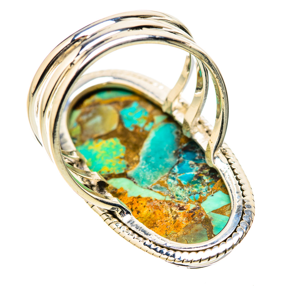 Kingman Mohave Turquoise Rings handcrafted by Anasilvercos - RING131426 - Photo 3