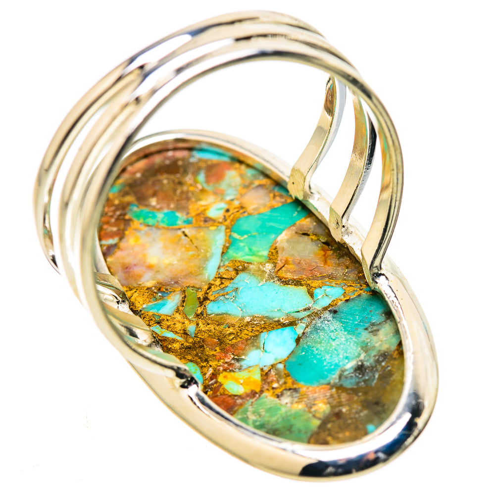 Kingman Mohave Turquoise Rings handcrafted by Anasilvercos - RING131703 - Photo 3