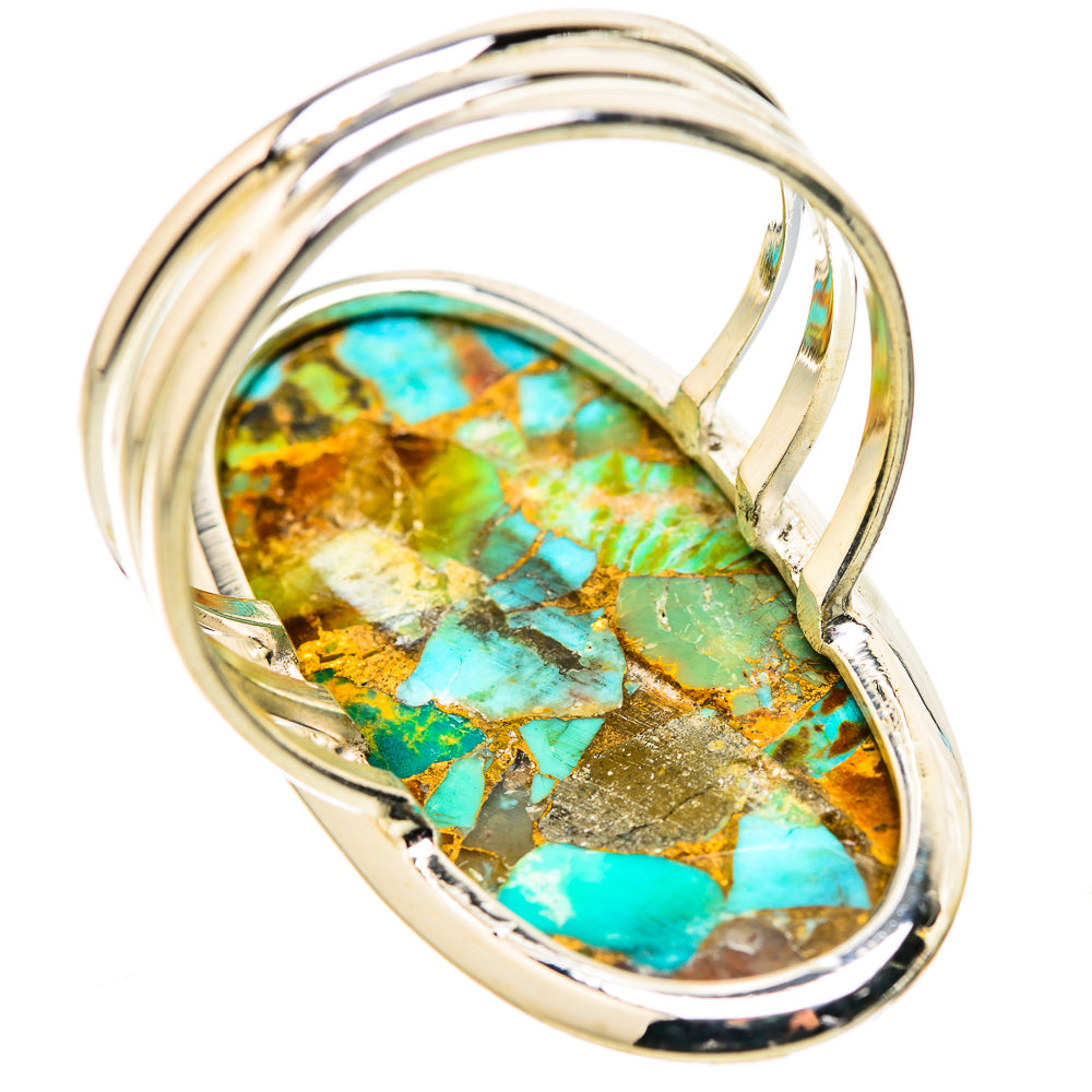Kingman Mohave Turquoise Rings handcrafted by Anasilvercos - RING131717 - Photo 3