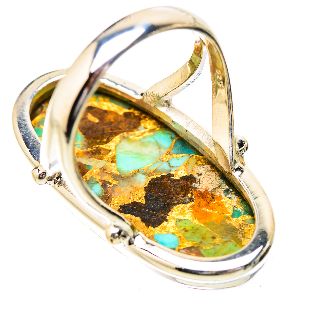 Kingman Mohave Turquoise Rings handcrafted by Anasilvercos - RING131912 - Photo 3