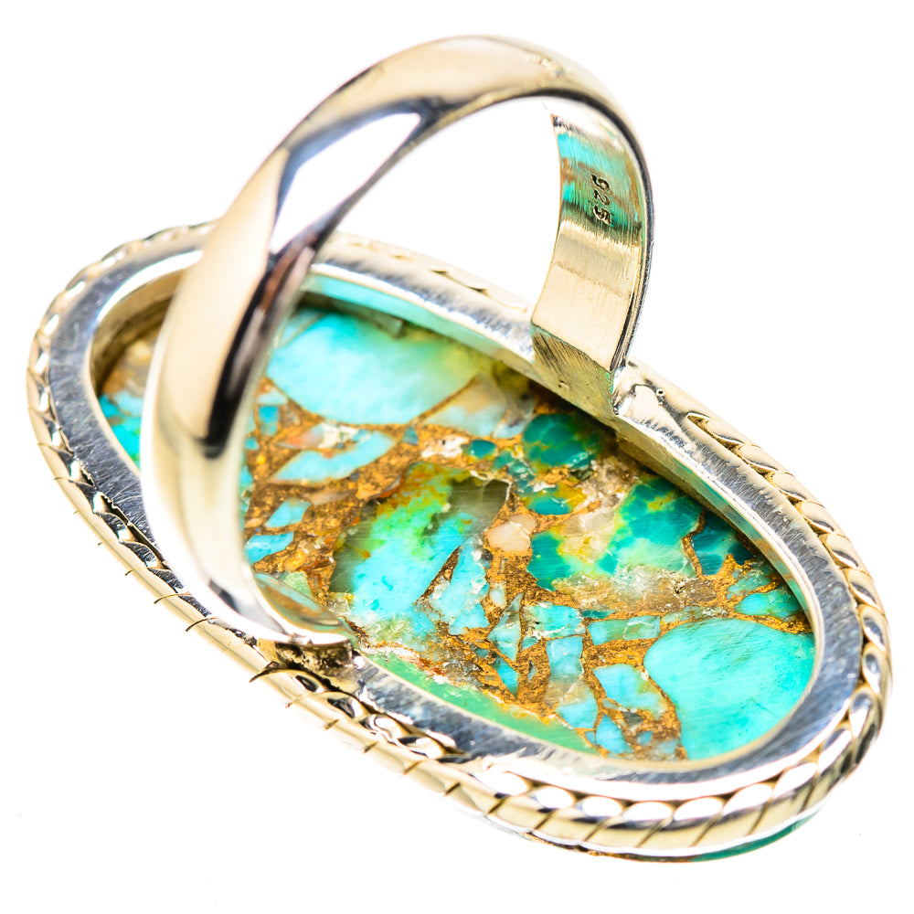 Kingman Mohave Turquoise Rings handcrafted by Anasilvercos - RING131939 - Photo 3